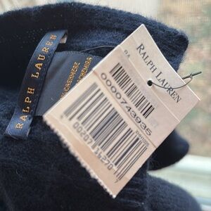 Ralph Lauren Navy Blue Cashmere Knit Baby Blanket